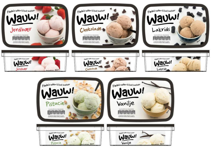 Wauw冰淇淋品牌舊logo設計和包裝設計