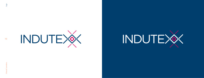 Indutexx 紡織面料品牌logo設計，幾何線條風格