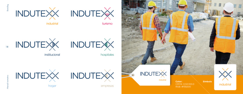 Indutexx 紡織面料品牌vi設計logo設計，幾何線條風格