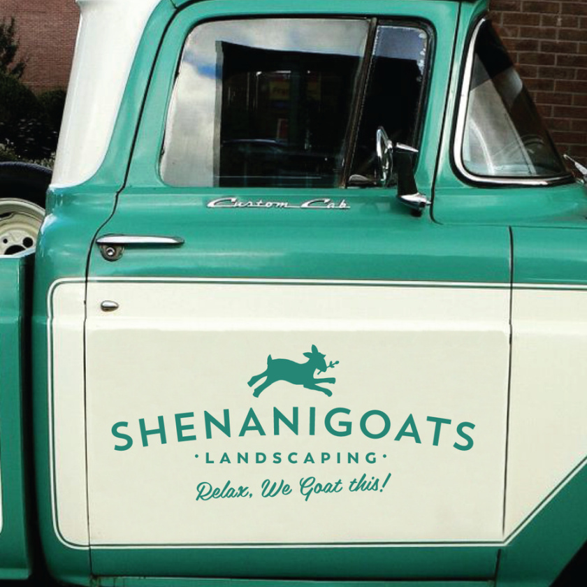綠色logo設計- Shenanigoats園林綠化logo設計