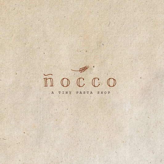棕色logo設計- Nocco意大利面店logo設計