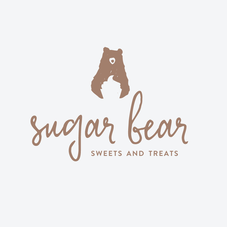 棕色logo設計- 糖熊糖果和零食logo設計
