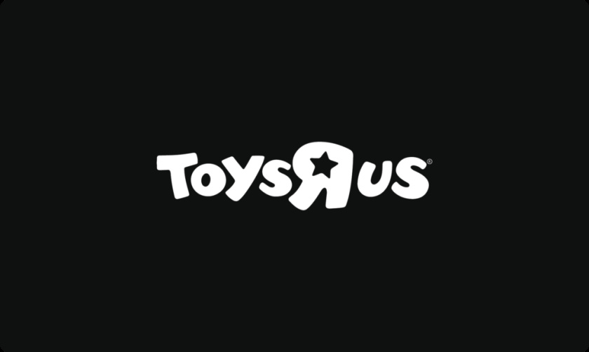 黑色和白色的ToysRUs徽標logo設計