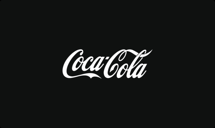 黑色和白色的標志性可口可樂logo