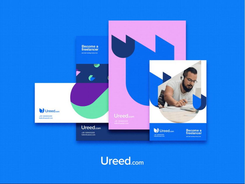 ureed 在線服務市場平臺網(wǎng)站品牌logo設計vi設計，互聯(lián)網(wǎng)科技風格