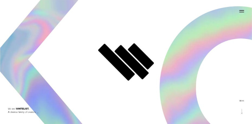 清潔網(wǎng)頁設計，清潔但視覺上引人注目的彩虹色設計