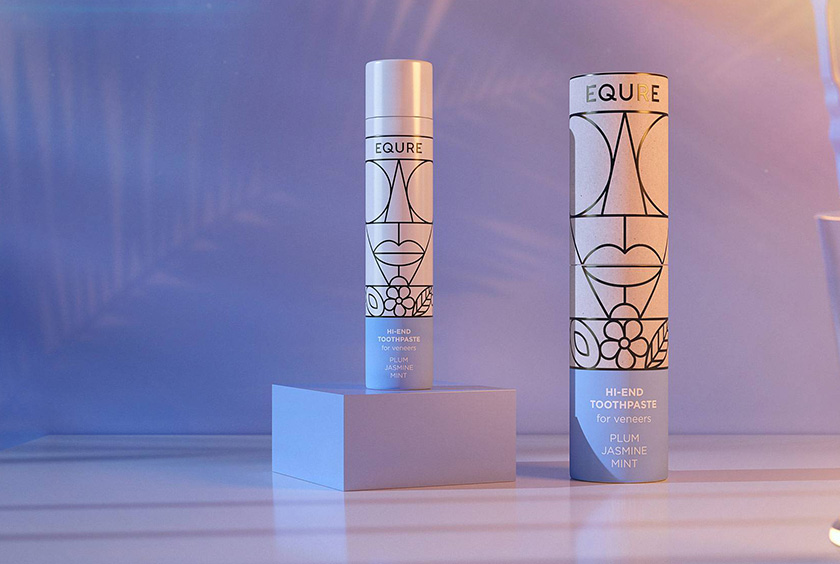 EQURE 牙膏與口腔牙齒護理產品品牌形象策劃與包裝設計，源于線條裝飾藝術風格