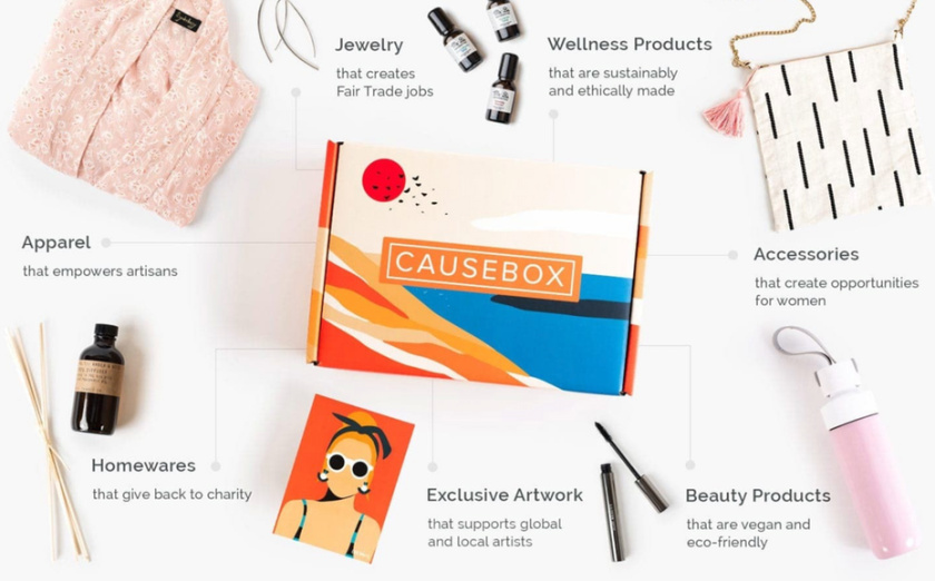 講故事的包裝-Causebox美容化妝品包裝設(shè)計(jì)：每個(gè)盒子都有定制的設(shè)計(jì)，可以講述品牌的故事，并與內(nèi)部物品保持聯(lián)系。