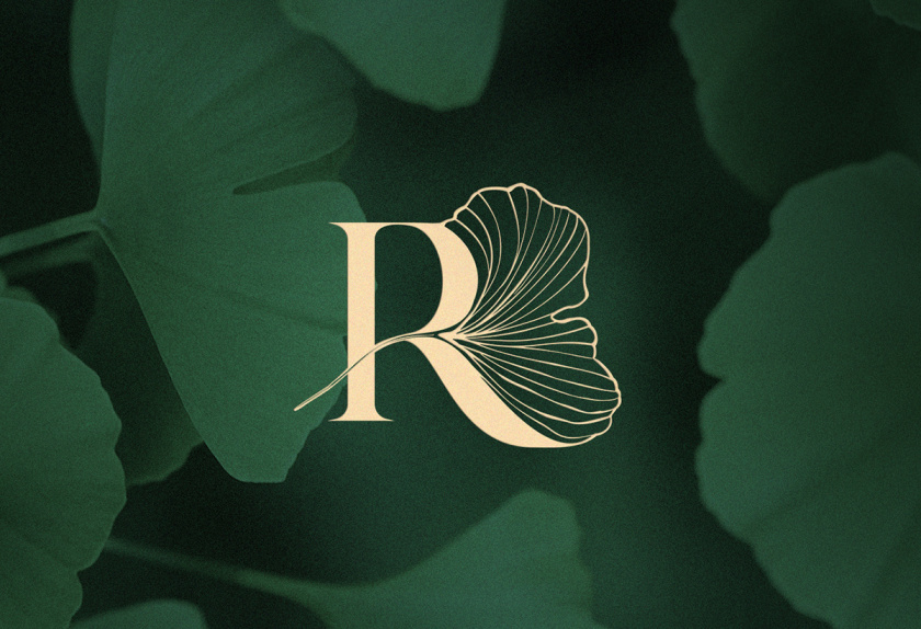 Rafael Erling 醫(yī)療醫(yī)藥保健品公司logo設(shè)計(jì)“銀杏葉+字母R”