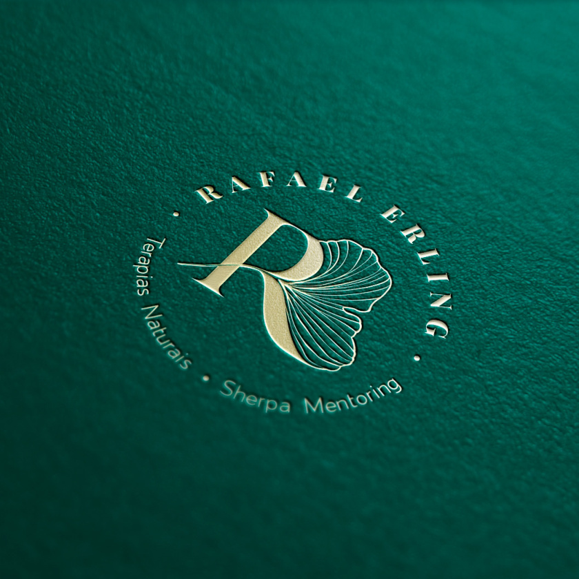 Rafael Erling 醫(yī)療醫(yī)藥保健品公司logo設(shè)計(jì)“銀杏葉+字母R”