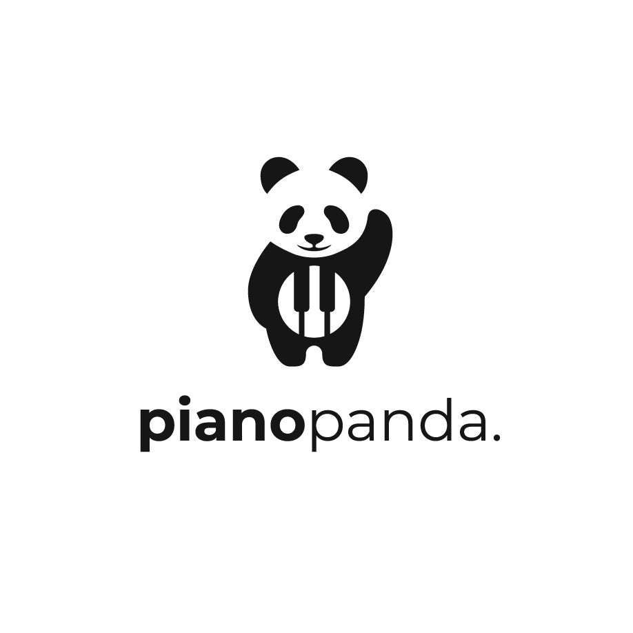 積極的負空間-鋼琴熊貓標志設計