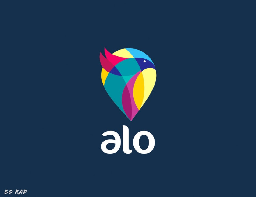 友好的幾何圖案-Alo標志設計