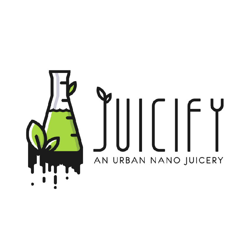 飲料logo設計-現代線條藝術果汁logo