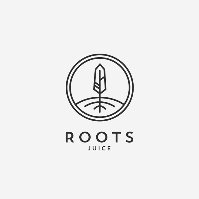 有機和天然飲料logo設計-黑白簡單配色logo