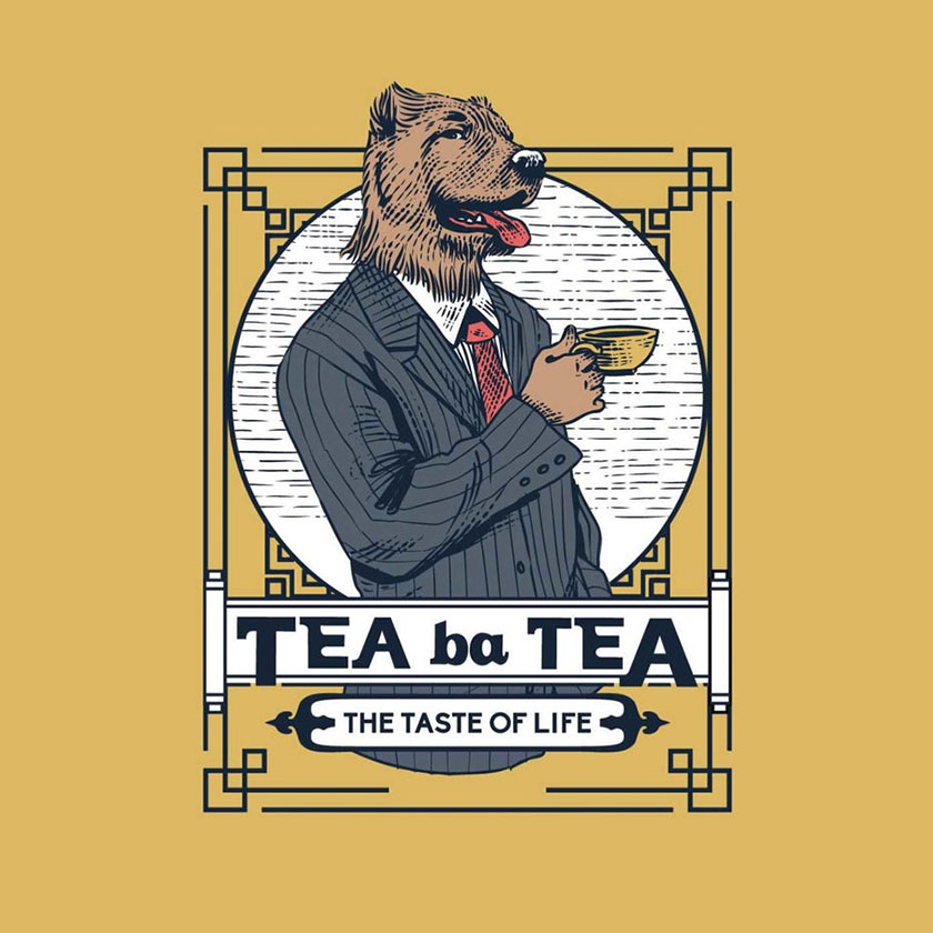 質樸和復古飲料logo設計-茶葉公司logo設計