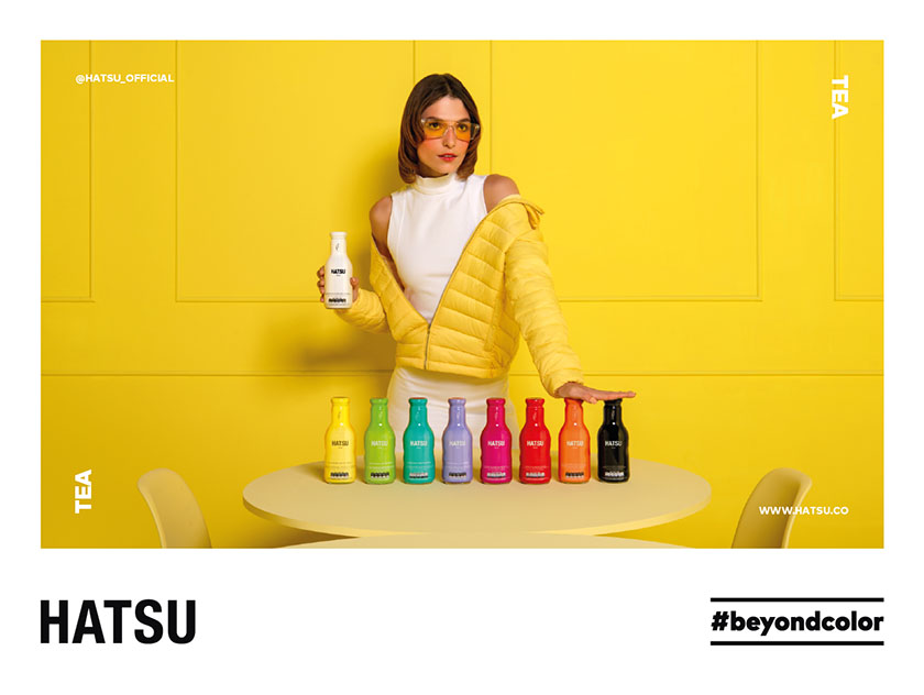 Hatsu 食品飲料品牌平面廣告設(shè)計，超出色彩之外
