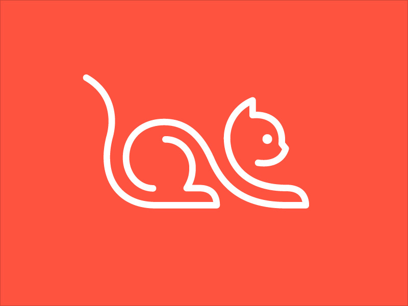 線藝術貓logo設計