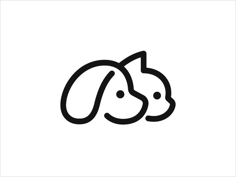 貓與狗的標志logo設計