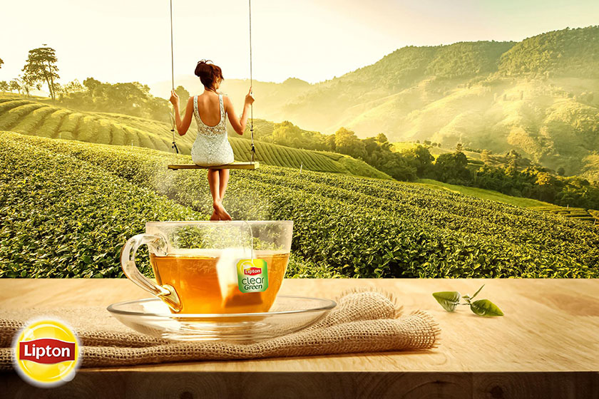 Lipton綠茶的平面廣告