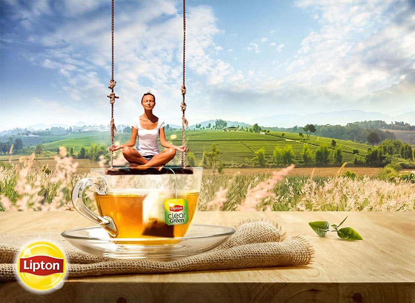 Lipton綠茶的平面廣告