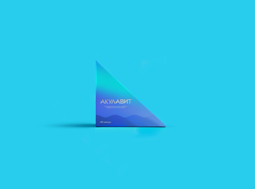 AKULAVIT 鯊魚肝脂保健品包裝設(shè)計，源自鯊魚鰭的圖形元素