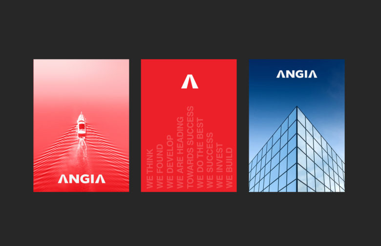 ANGIA房地產(chǎn)投資公司logo/VI設(shè)計(jì)，源自建筑的向上運(yùn)動(dòng)風(fēng)格