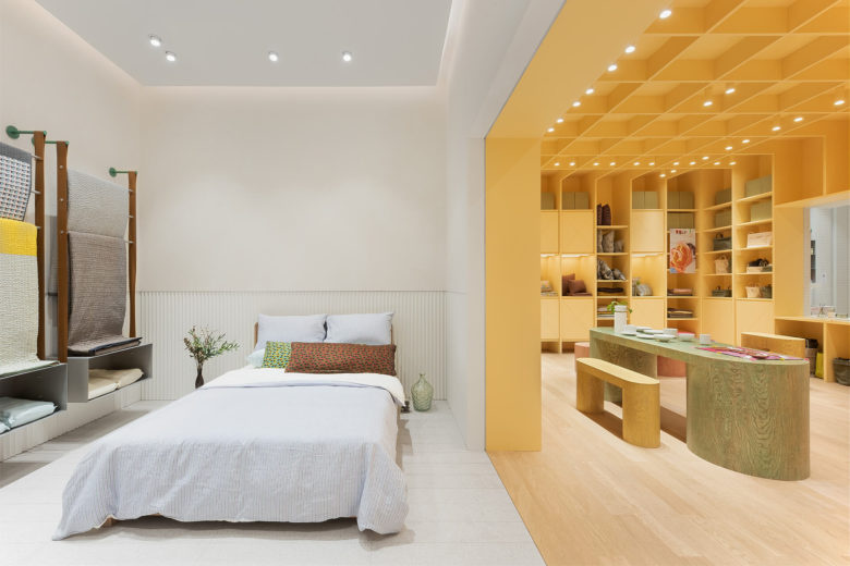 NBYHOME紡織品和日常用品商店商業(yè)空間設(shè)計，愜意開放的空間設(shè)計