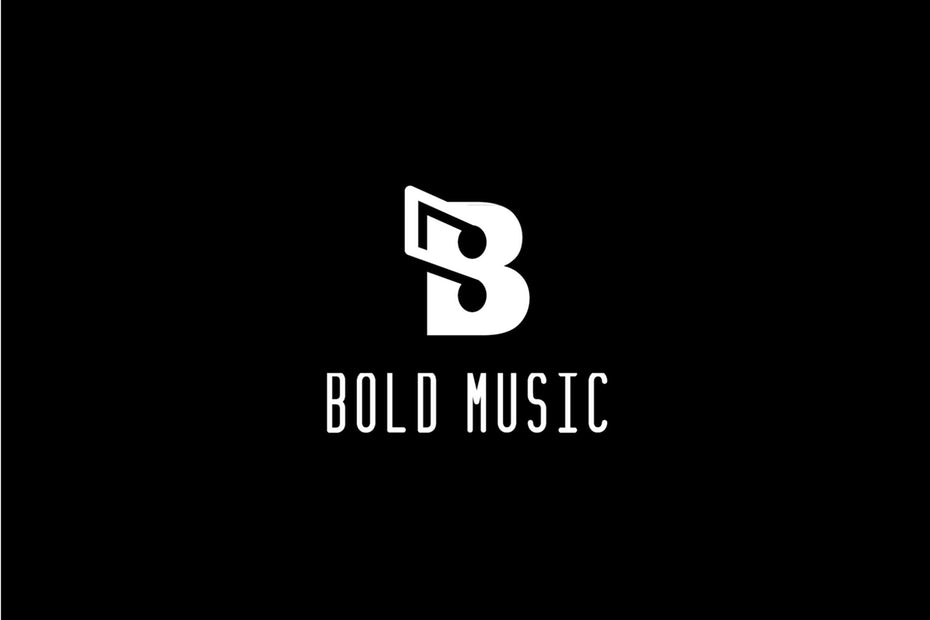 黑白logo設計-大膽的音樂logo