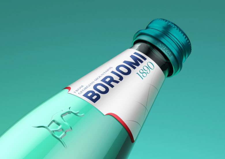 Borjomi礦泉水包裝設計瓶型設計，更加動感與豐滿