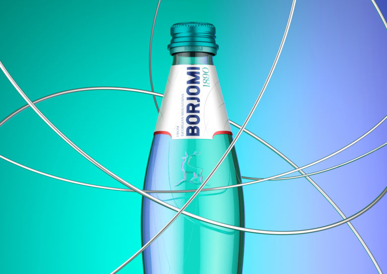 Borjomi礦泉水包裝設計瓶型設計，更加動感與豐滿