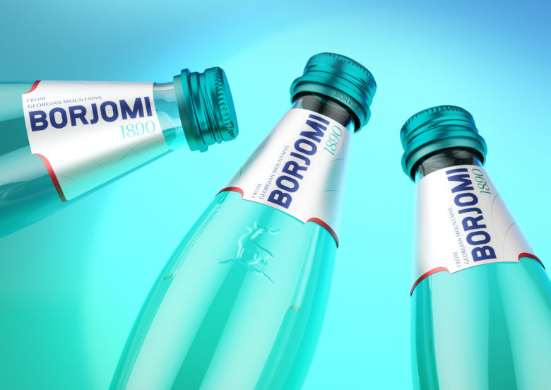 Borjomi礦泉水包裝設計瓶型設計，更加動感與豐滿