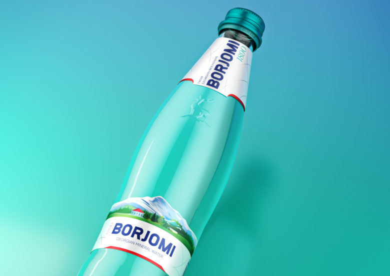 Borjomi礦泉水包裝設計瓶型設計，更加動感與豐滿
