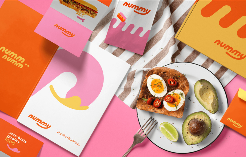 Nummy云端廚房外賣美食品牌logo設(shè)計(jì)與形象vi設(shè)計(jì),源自字母n的識(shí)別符號(hào) Nummy云端廚房外賣美食品牌logo設(shè)計(jì)與形象vi設(shè)計(jì),源自字母n的識(shí)別符號(hào)