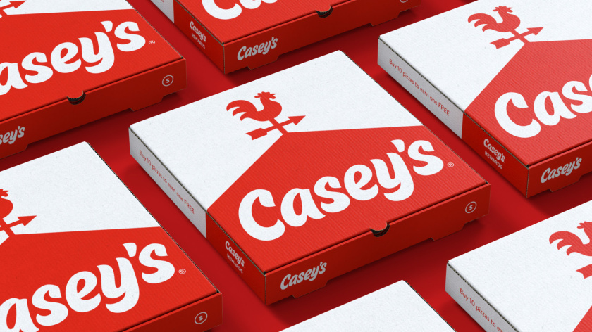 Casey便利店與比薩連鎖店logo設計品牌形象vi設計包裝設計，公雞風標+房屋谷倉造型