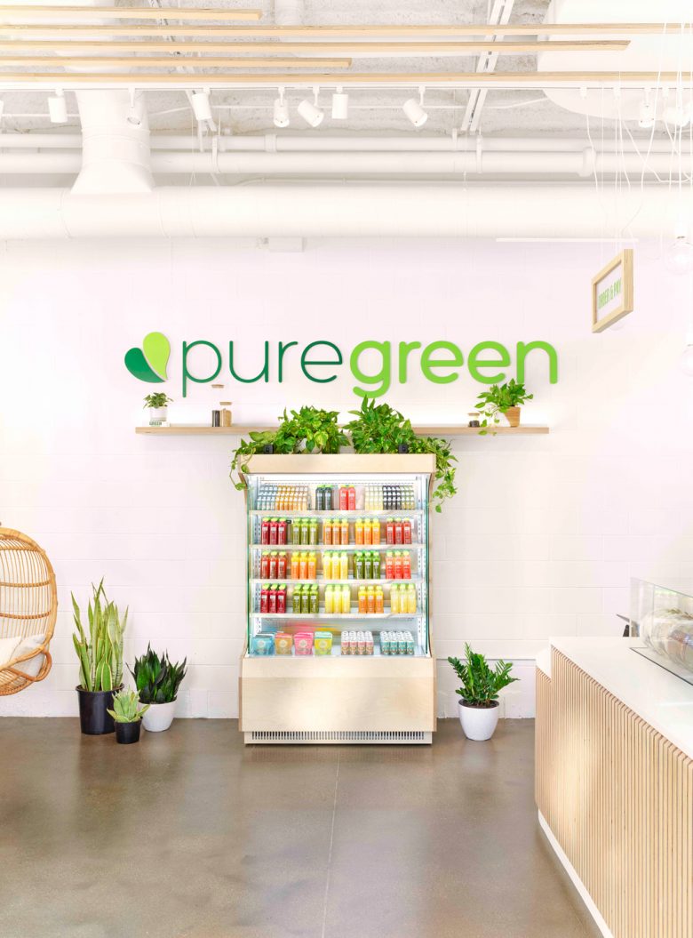 Pure Green 綠色食品果汁飲品店鋪si空間設(shè)計“北歐簡約樺木自然原木風格”