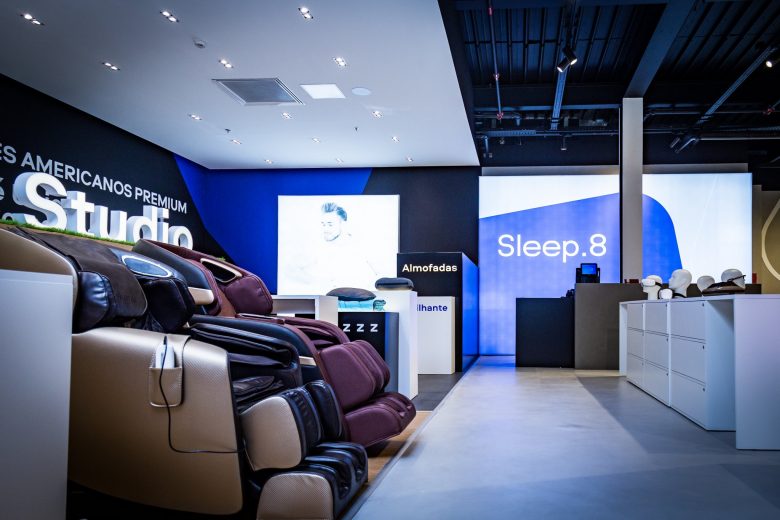 Sleep 8 床墊睡眠店鋪”藍色科技風格“室內零售空間創新設計