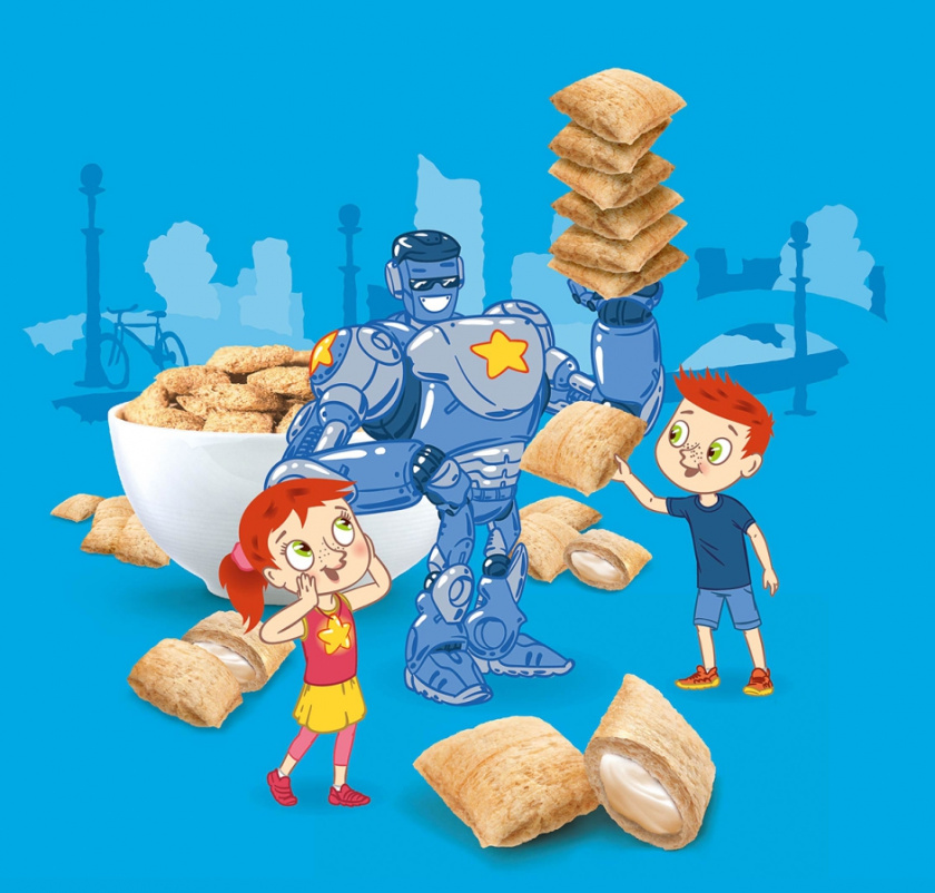 Ukhtyshek兒童休閑食品包裝設計，一起探索世界的男孩女孩插畫設計