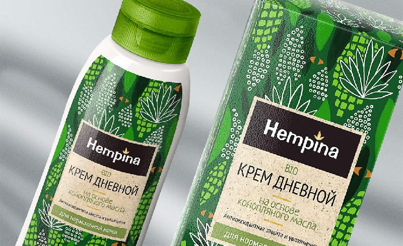 Hempina品牌化妝品包裝設計,自熱植物插畫營造天然有益屬性 Hempina品牌化妝品包裝設計,自熱植物插畫營造天然有益屬性
