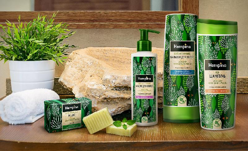 Hempina品牌化妝品包裝設計,自熱植物插畫營造天然有益屬性 Hempina品牌化妝品包裝設計,自熱植物插畫營造天然有益屬性