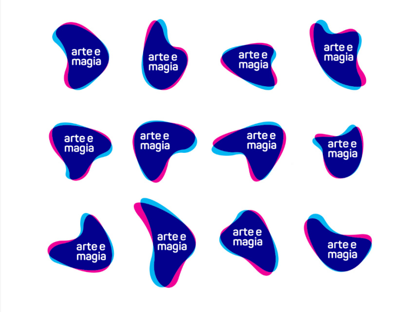 Arte e Magia兒童青少年舞蹈教育機構品牌vi視覺形象設計，彎曲漸變色塊的疊加