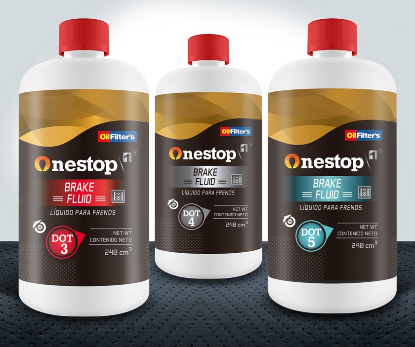 OneStop 汽車潤滑油包裝設計，動態漸變色塊風格
