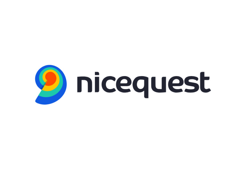 Nicequest 在線社區互聯網科技公司logo設計，螺旋田螺+熱點圖