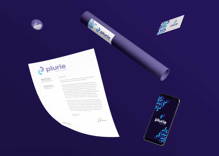 Plurie 品牌vi形象設計，兩個半圓相交