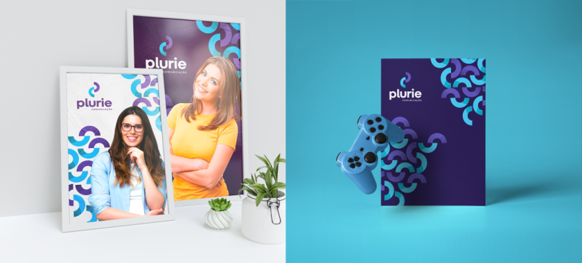 Plurie 品牌vi形象設計，兩個半圓相交