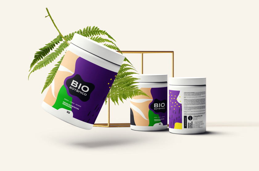 Bio Botanico 專業護發產品包裝設計，鮮艷熱帶風格元素