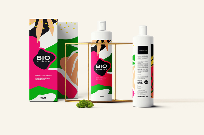 Bio Botanico 專業護發產品包裝設計，鮮艷熱帶風格元素