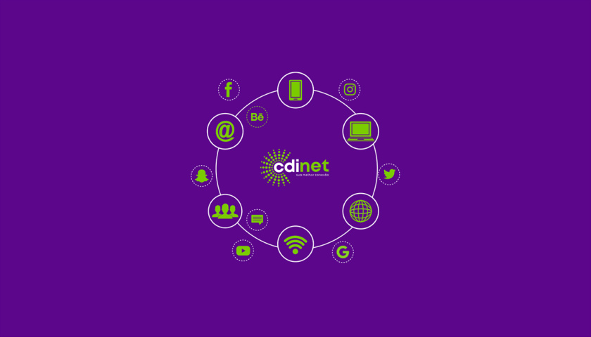 cidnet 互聯網科技公司vi設計品牌視覺識別設計。動感的光芒圓點