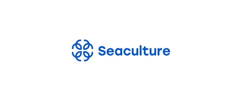 Seaculture 海水養(yǎng)殖海鮮品牌logo與vi識(shí)別設(shè)計(jì)，四個(gè)線條魚組合