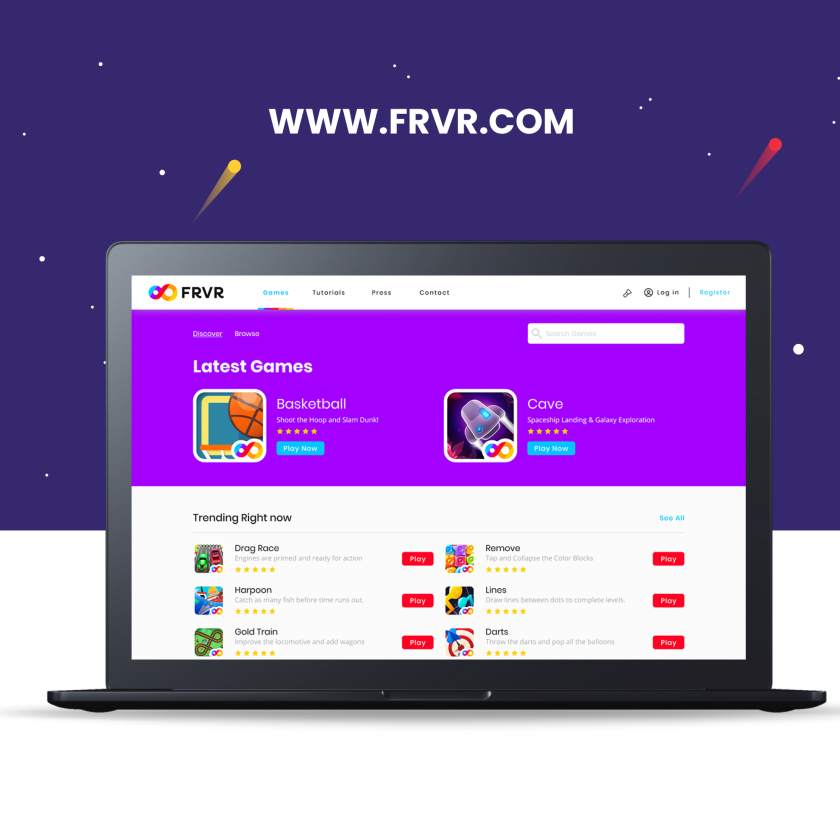 FRVR免費休閑游戲平臺網站品牌重塑,對角線顏色分割無窮大造型LOGO設計網站設計 FRVR免費休閑游戲平臺網站品牌重塑,對角線顏色分割無窮大造型LOGO設計網站設計