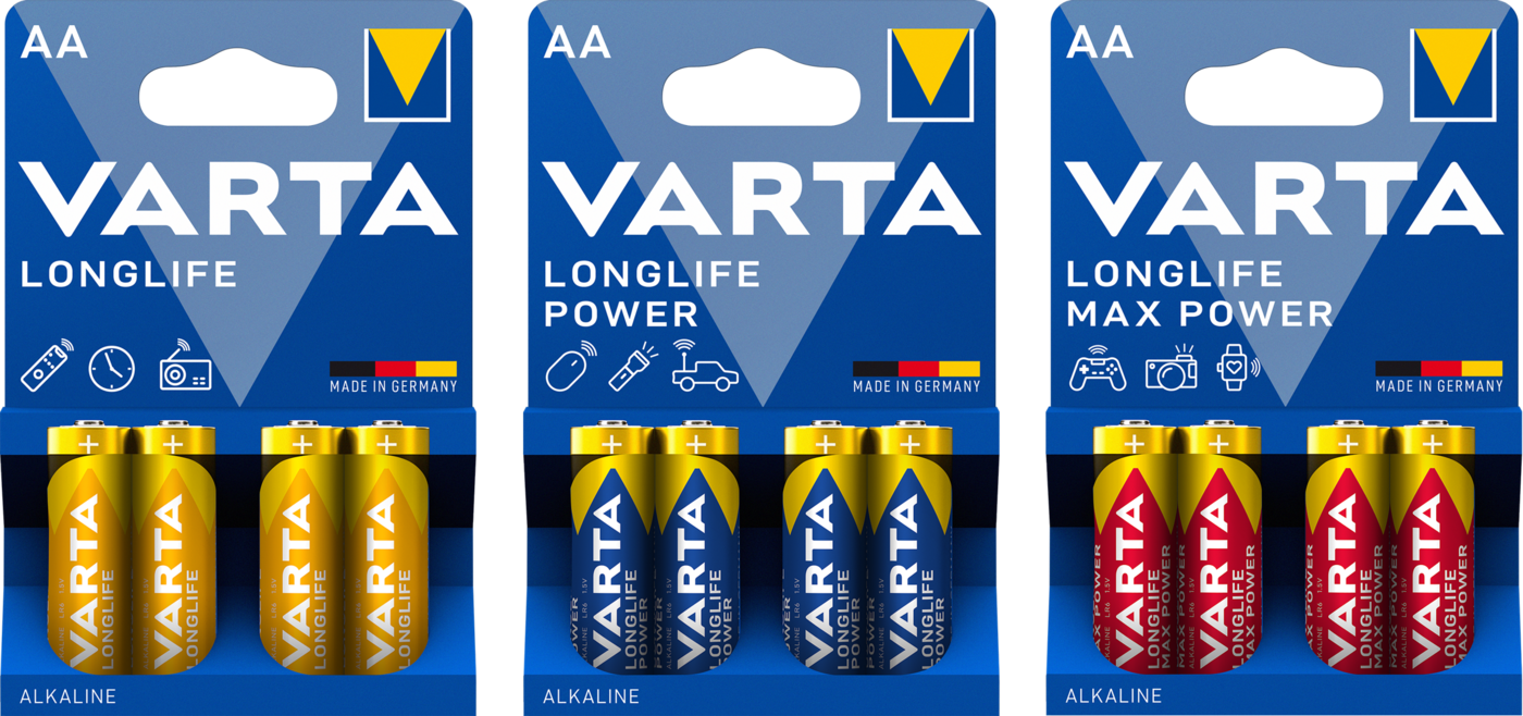 VVARTA 瓦爾塔家用電池更新品牌形象——logo和包裝設計高度統一
